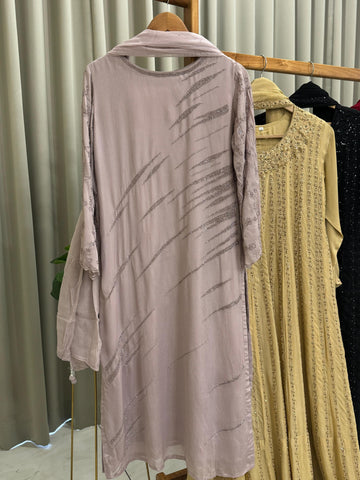 Handworked chinnon Suit with Bell sleeves -7002