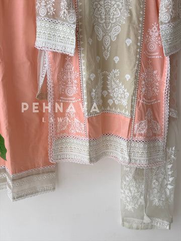 Cotton Embroidered Three Piece Set-5517