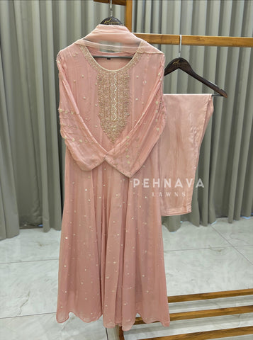 Beaded Neck Detail Suit - Pehnava Lawns