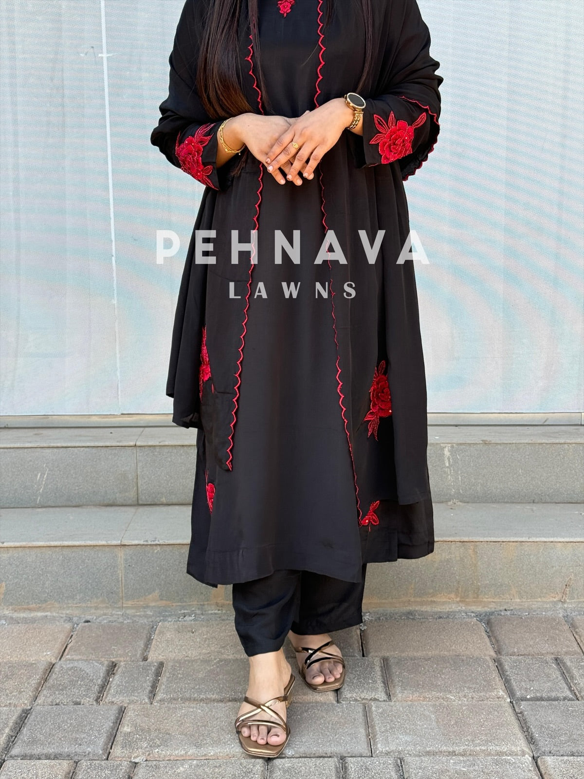 A-Line Slit Suit - Pehnava Lawns