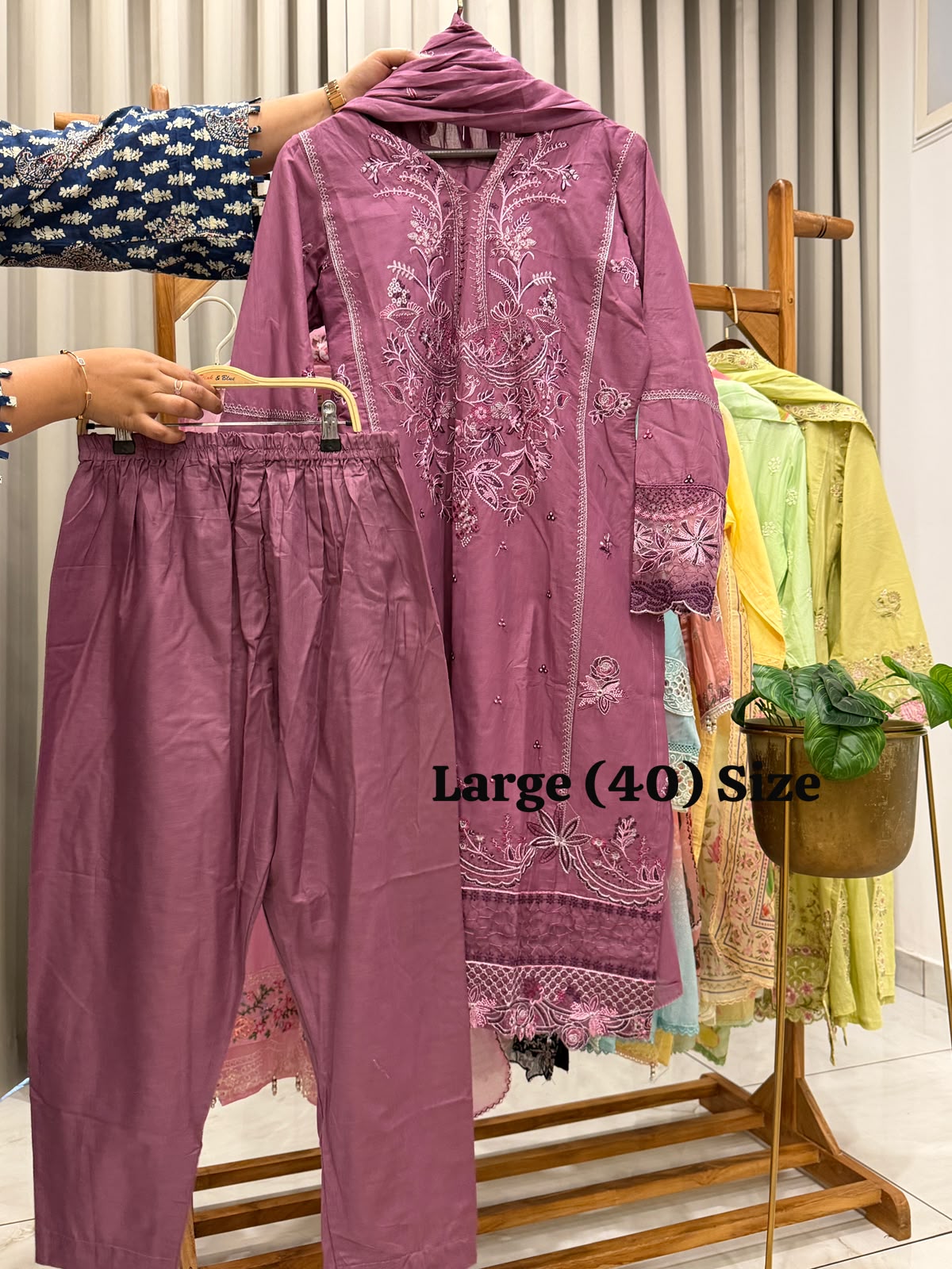 Signature Embroidered Three Piece Set