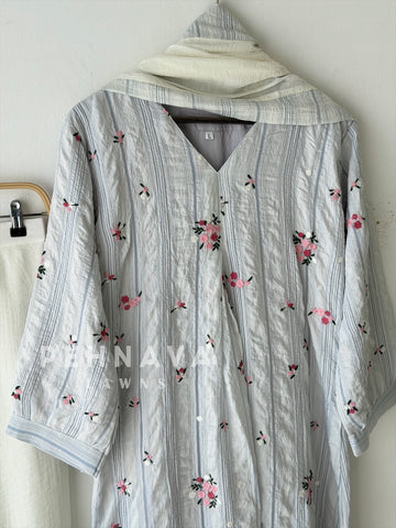 Floral Striped Imported Three Piece Set-298