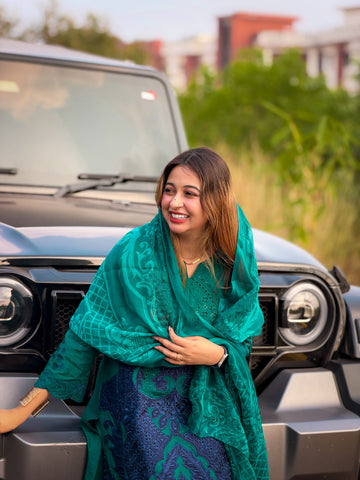 Multi Shaded Suit With Appliqué Design-1286D - Pehnava Lawns