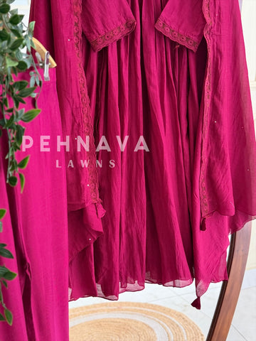 Lace-Trimmed Kurta Set