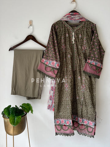 Embroidered Casual Ready To Wear Suit-21007-8