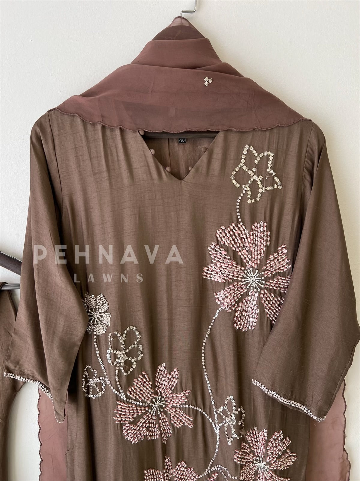 Heritage Bead Floral Suit-2285 - Pehnava Lawns