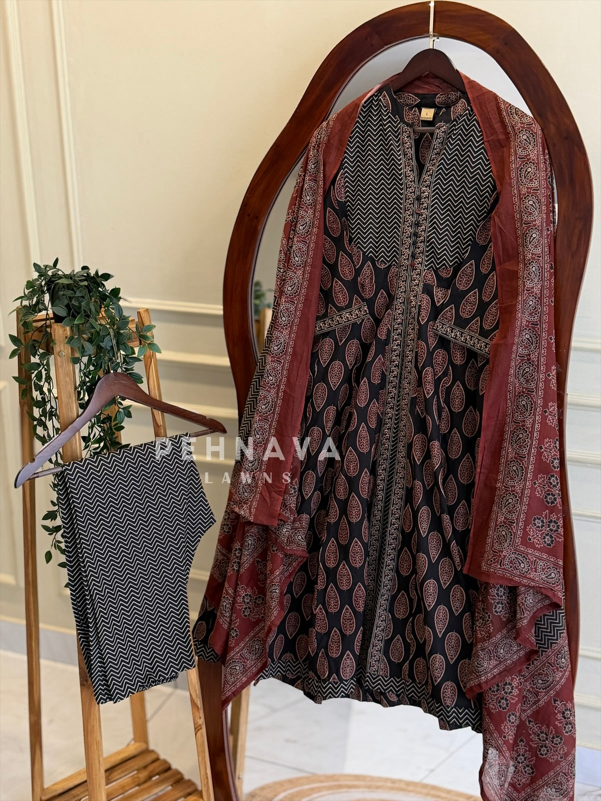 Ajrak Print A-Line Suit Set 11021-24