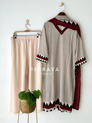Polka Dot Printed Three Piece set -6206