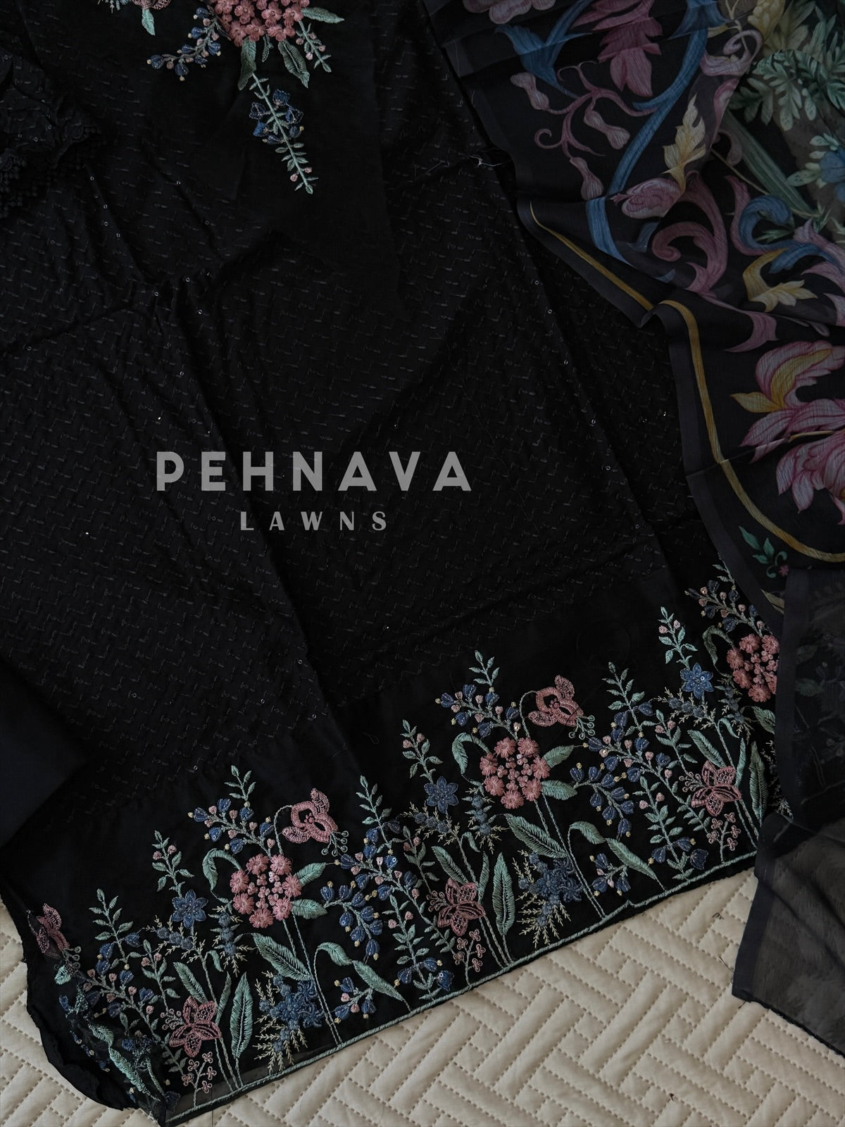 Embroidered Semi Stitched Suit 4089
