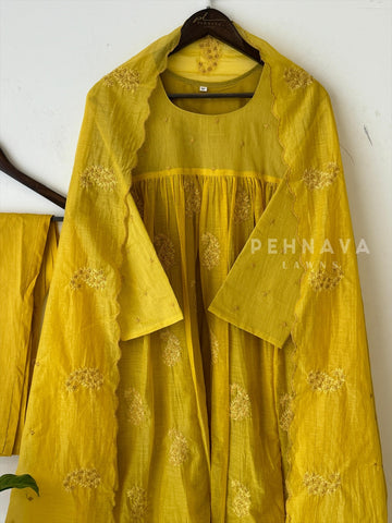 Chanderi Embroidered Suit