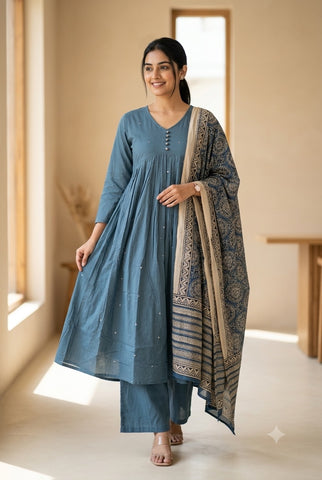 Ethnic Mirror Work Suit Set