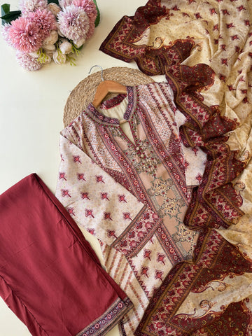 Premium jute silk ready to wear suit