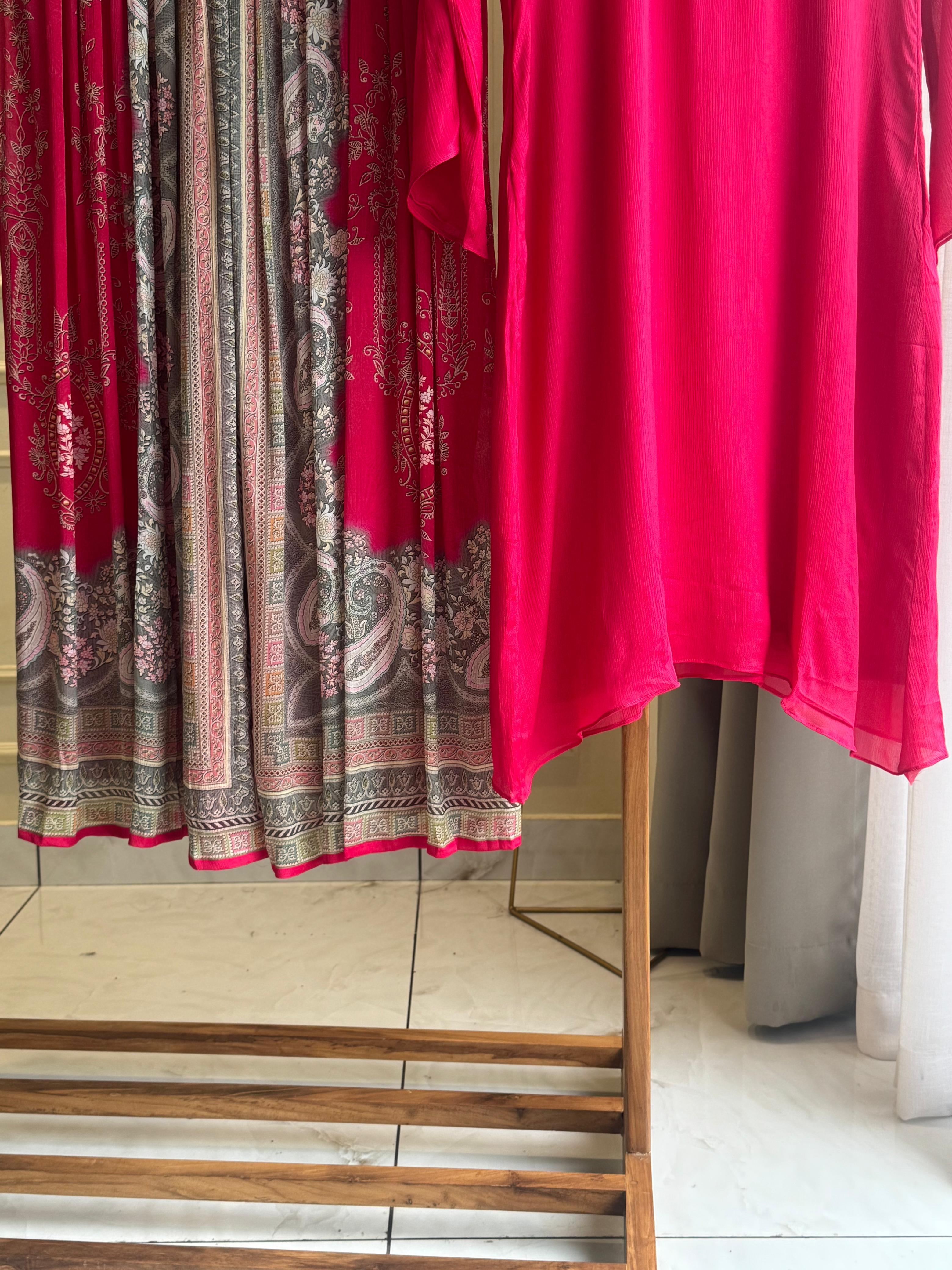 Handworked chiffon 2 peice suit-10171