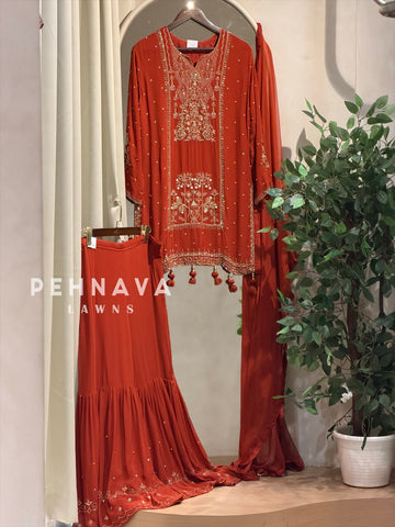 Premium  Handworked Sharara Suit