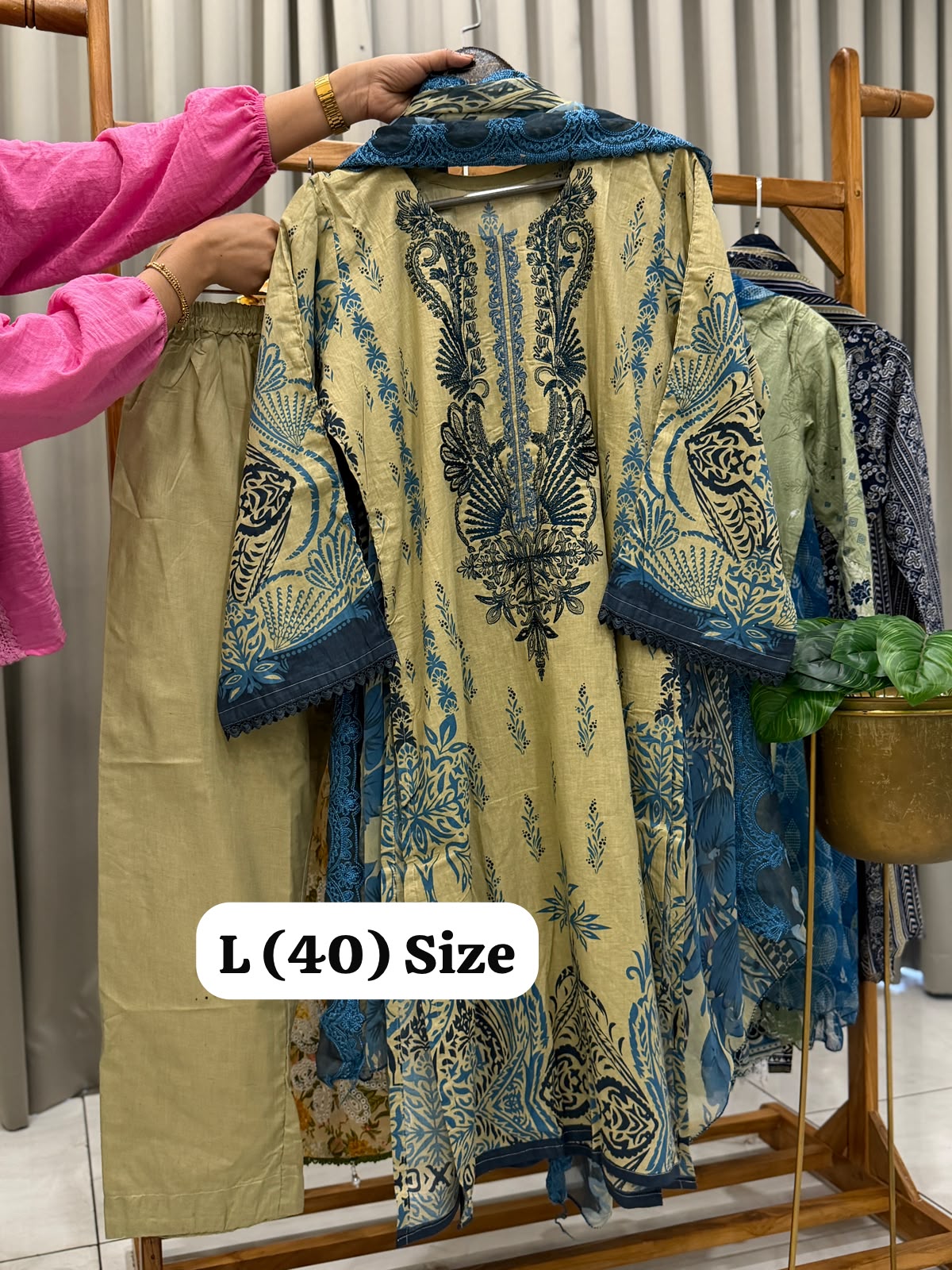 Signature Embroidered Three Piece Set