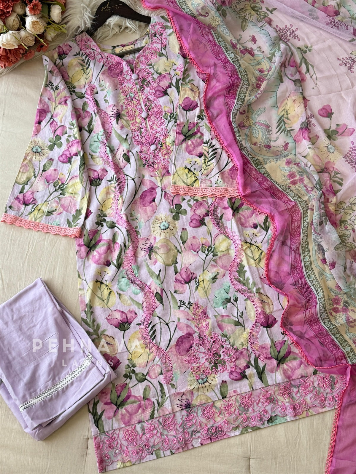 Pink Petal Cotton Ensemble-1404