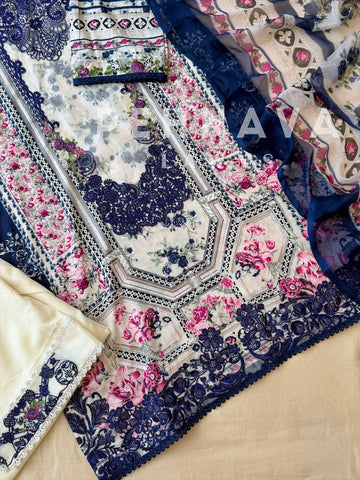Signature Embroidered Lawn Unstitched Suit 1848