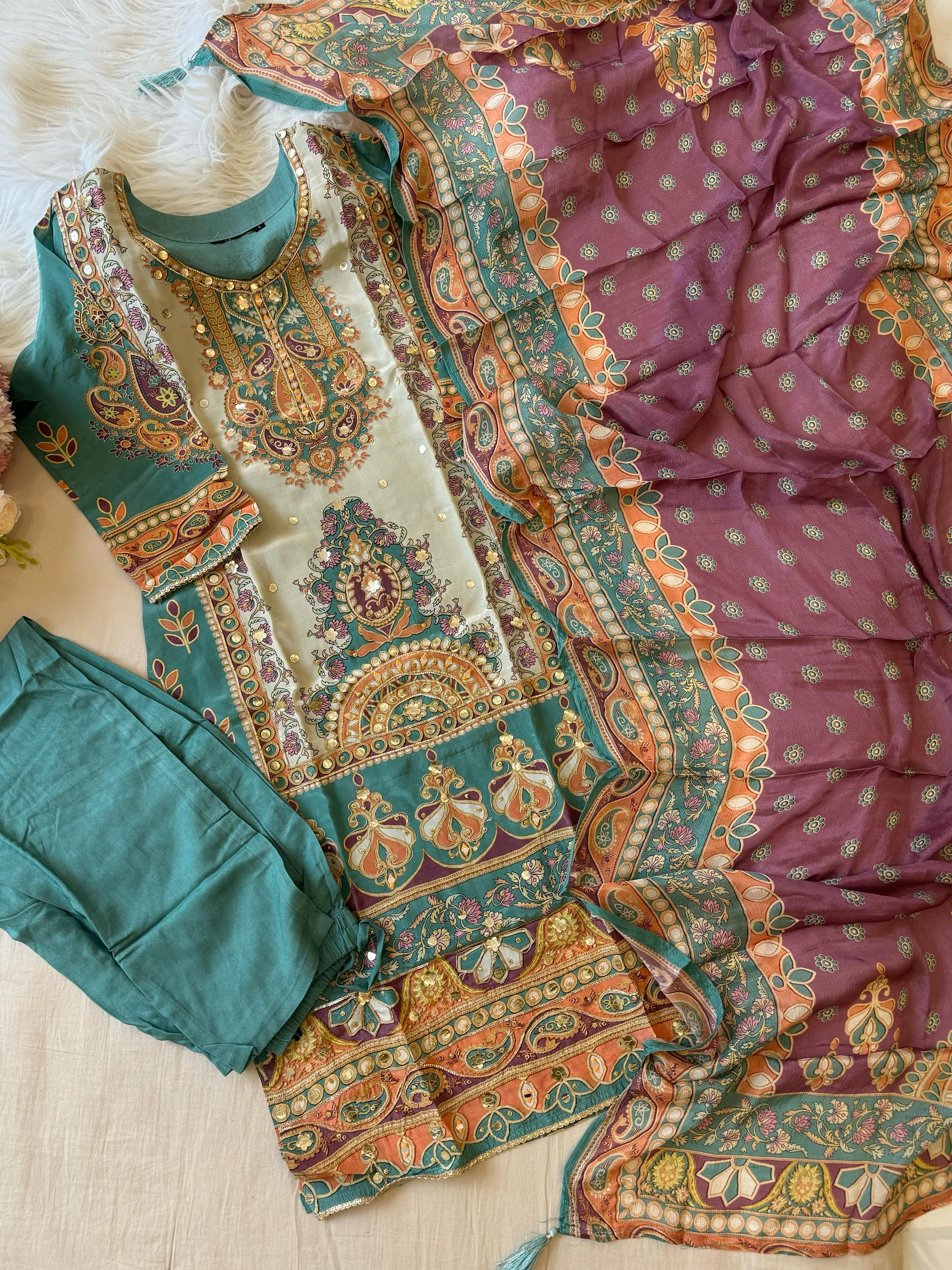 Party wear Crepe Suit-116
