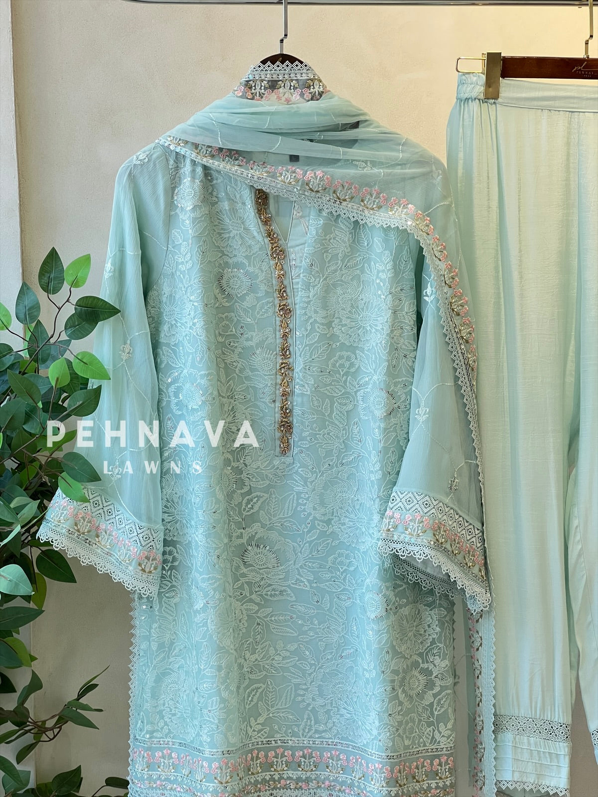 Agha Noor Formal Chiffon Sharara Ensemble