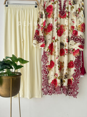 New Floral Embroidery Kurtha Suit-143 - Pehnava Lawns