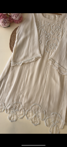Handworked organza Suit with chiffon dupatta-10024 - Pehnava Lawns