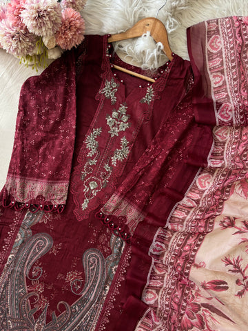 New Ready to wear Pakistani Embroidered Suit - Pehnava Lawns