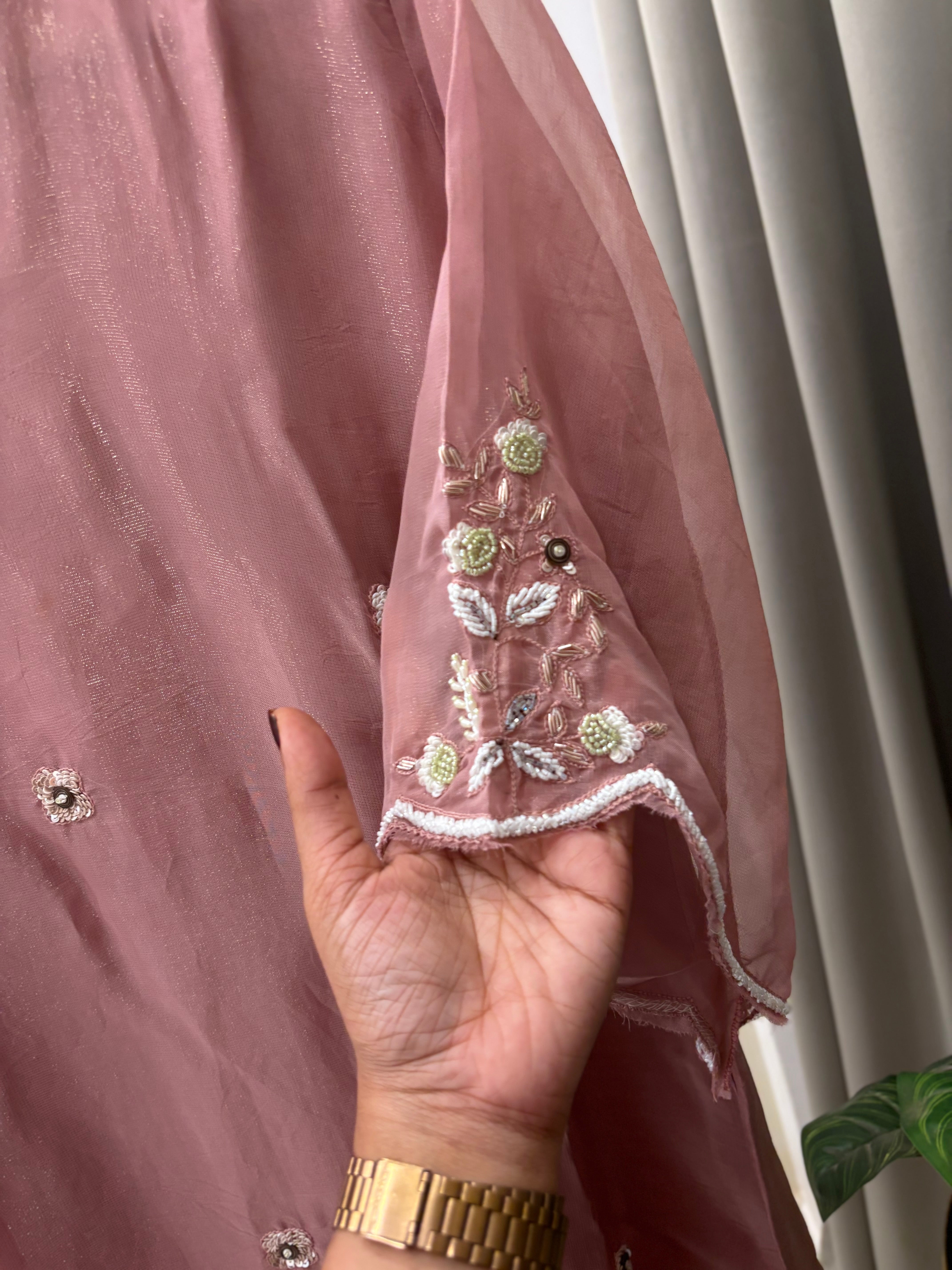 Indo-Western Hand-worked 2pc suit-6398