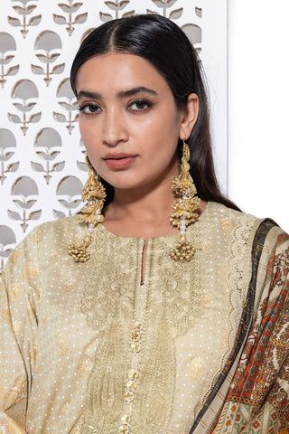 Khaadi Unstitched embroidered Lawn suit-7935