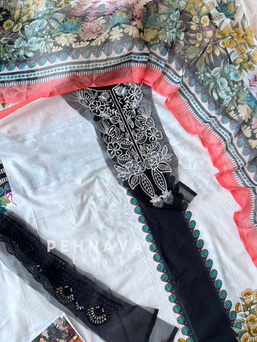 Signature Embroidered Unstitched Suit-1352A