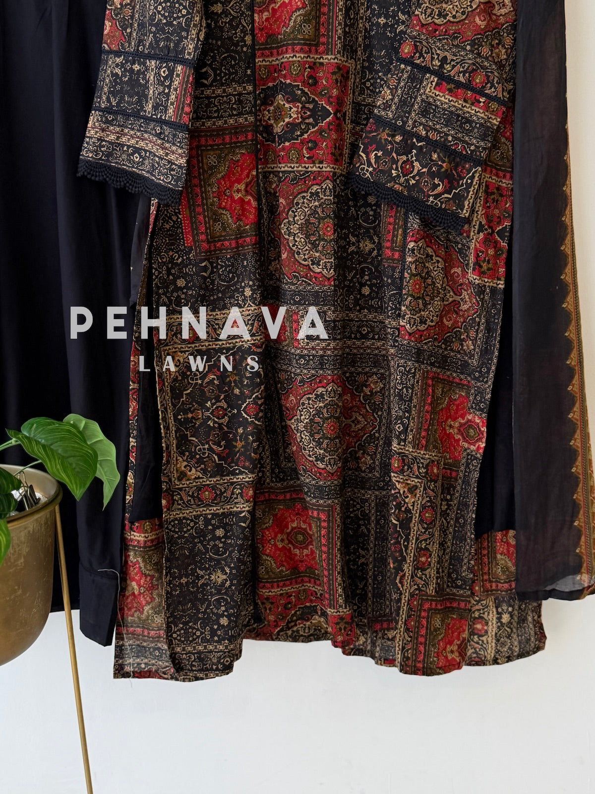 Ajrak Printed Three Piece Set