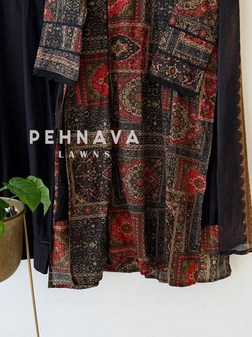 Ajrak Printed Three Piece Set