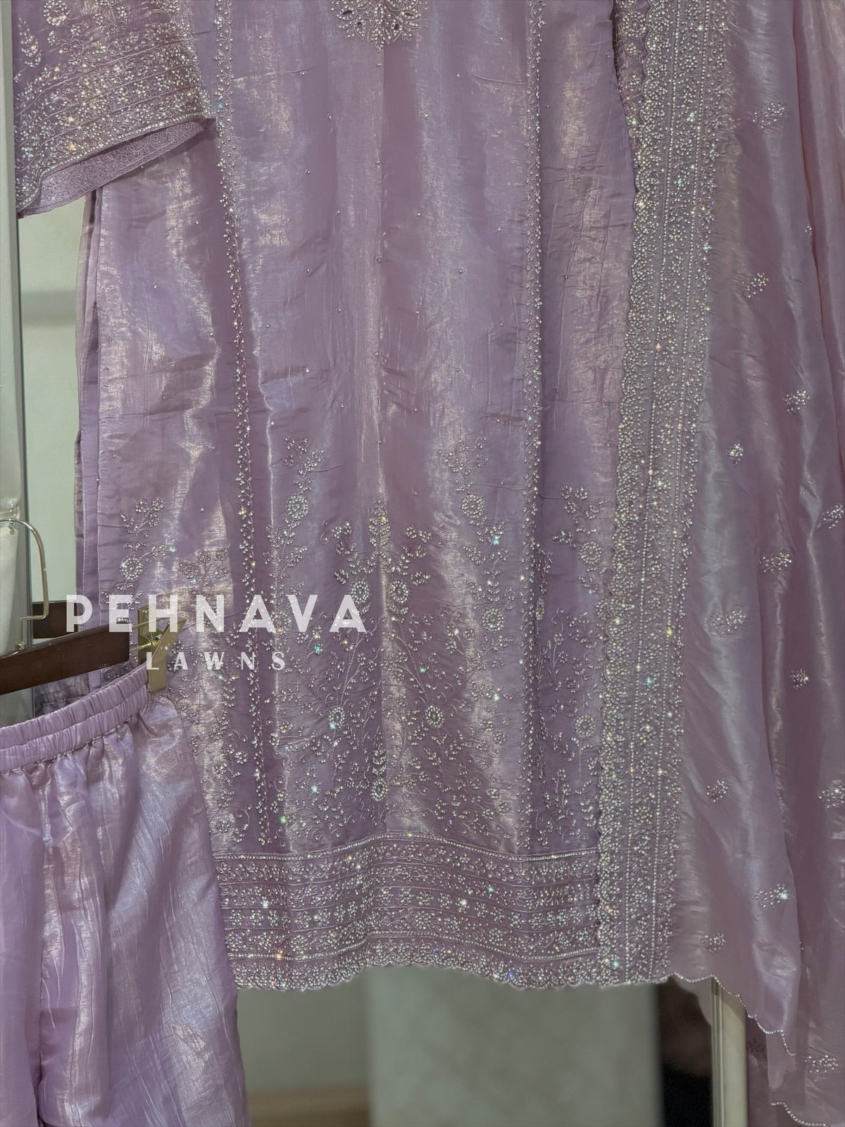 Crinkle Tissue Organza Three Piece Suit