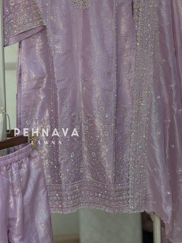 Crinkle Tissue Organza Three Piece Suit
