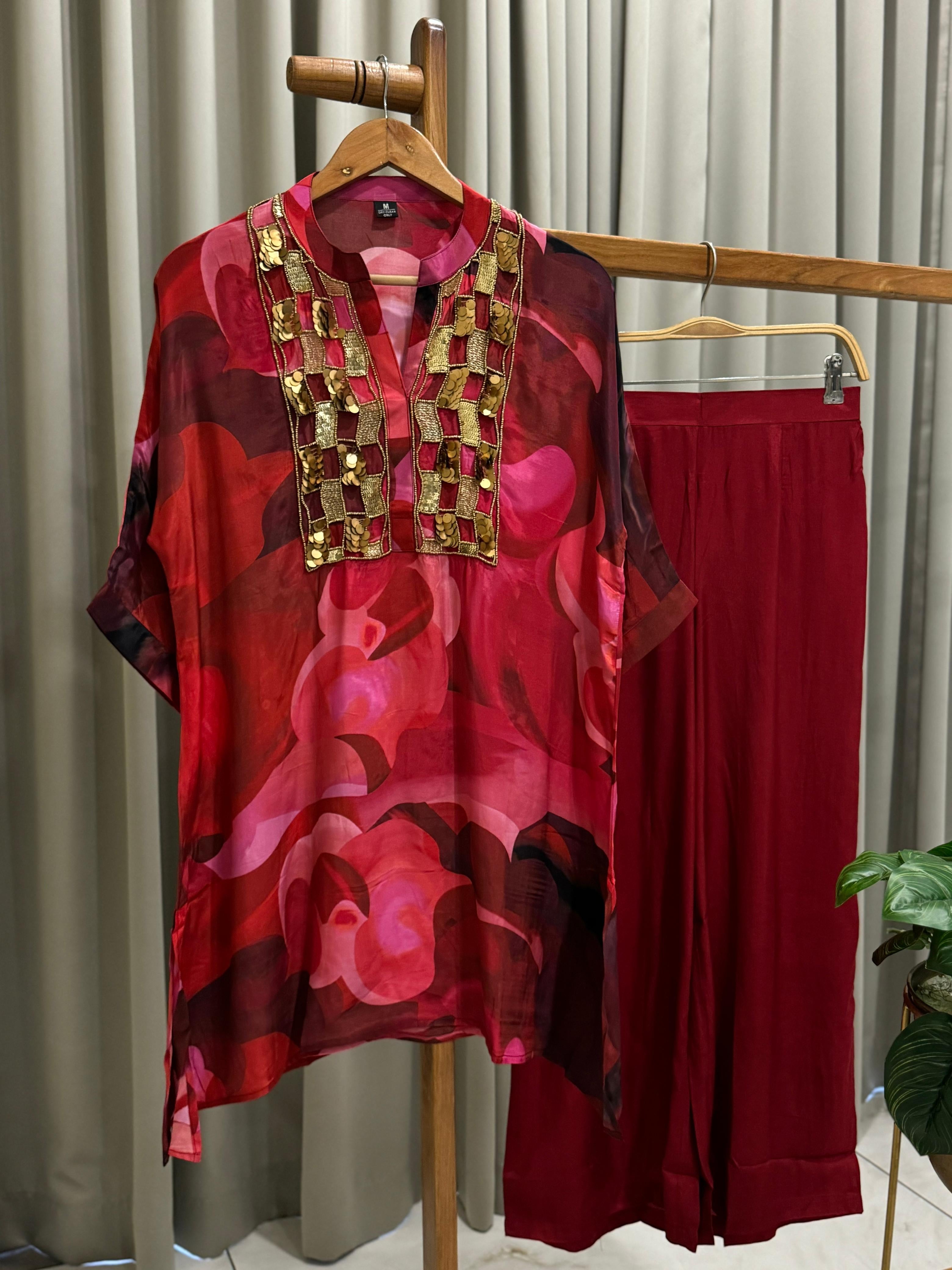 Premium Handworked Two Piece Set-Rose - Pehnava Lawns
