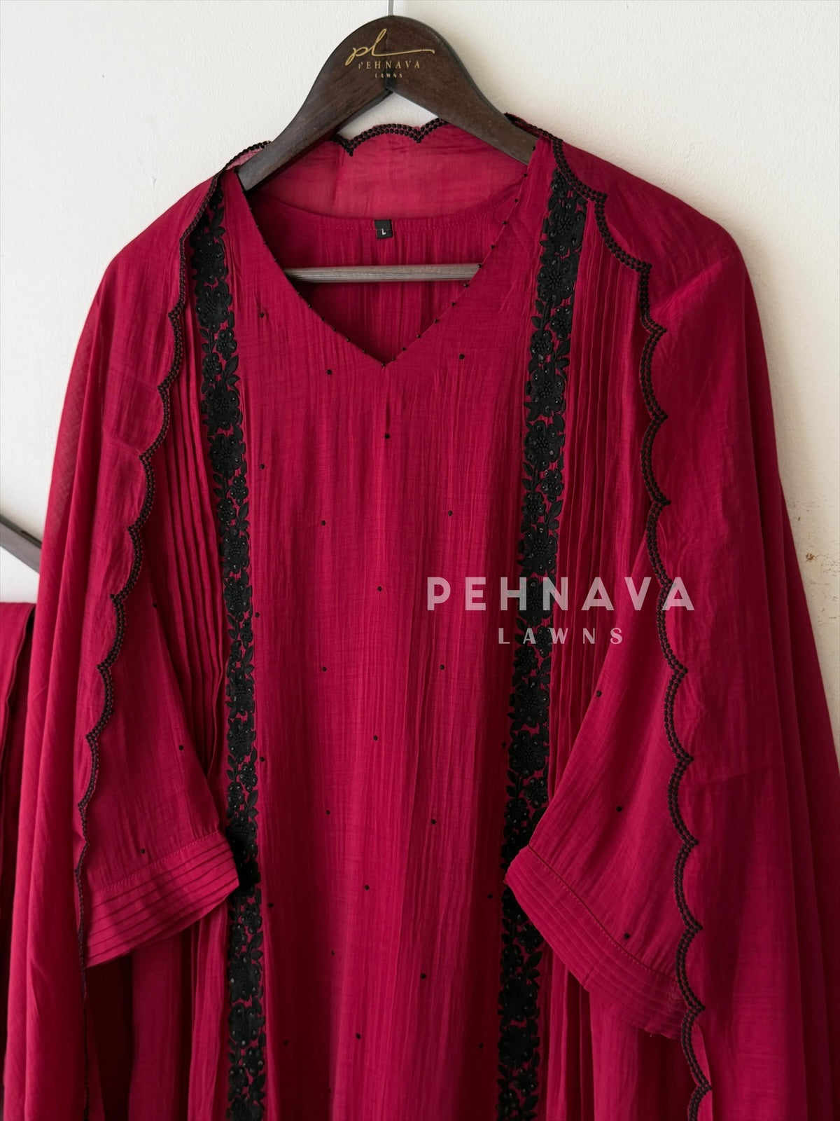 Magenta hand worked Three Piece Suit