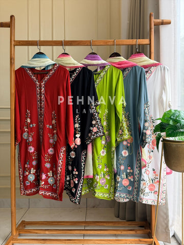 Floral Embroidered Three Piece Suit