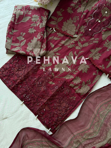 Formal Cotton Suit Featuring Embroidered patches-2862/1085