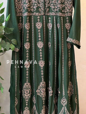 Handworked two piece anarkali set