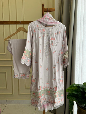 Premium Pure Lawn Embroidered Suit - 01