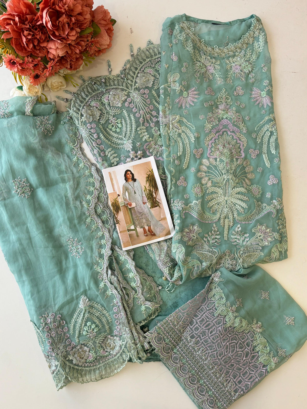 Luxurious Chiffon Embroidered Unstitched Suit-7