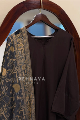 Pashmina Dupatta Suit Set-B197
