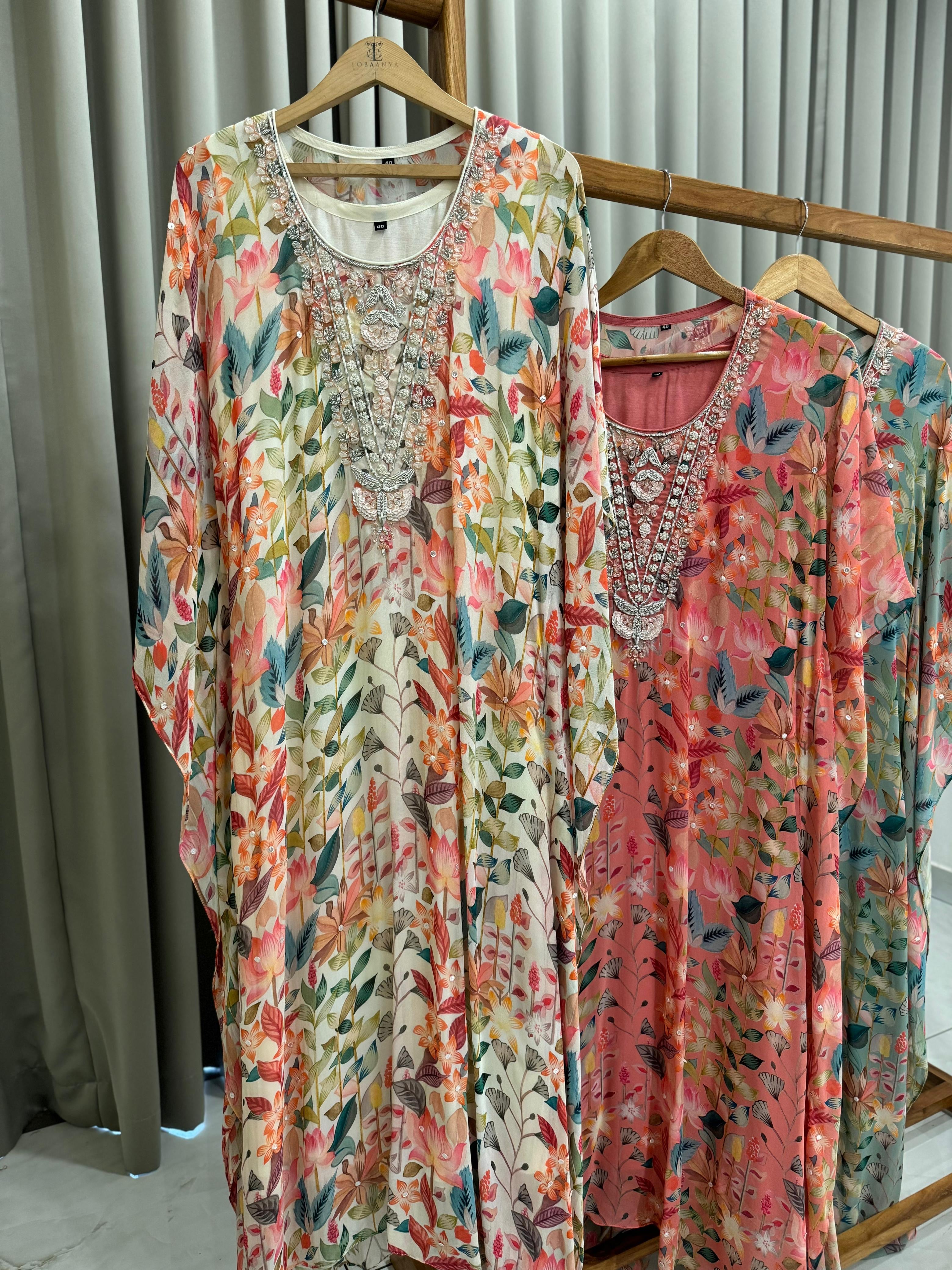 Premium Handworked Floral kafthan -6789