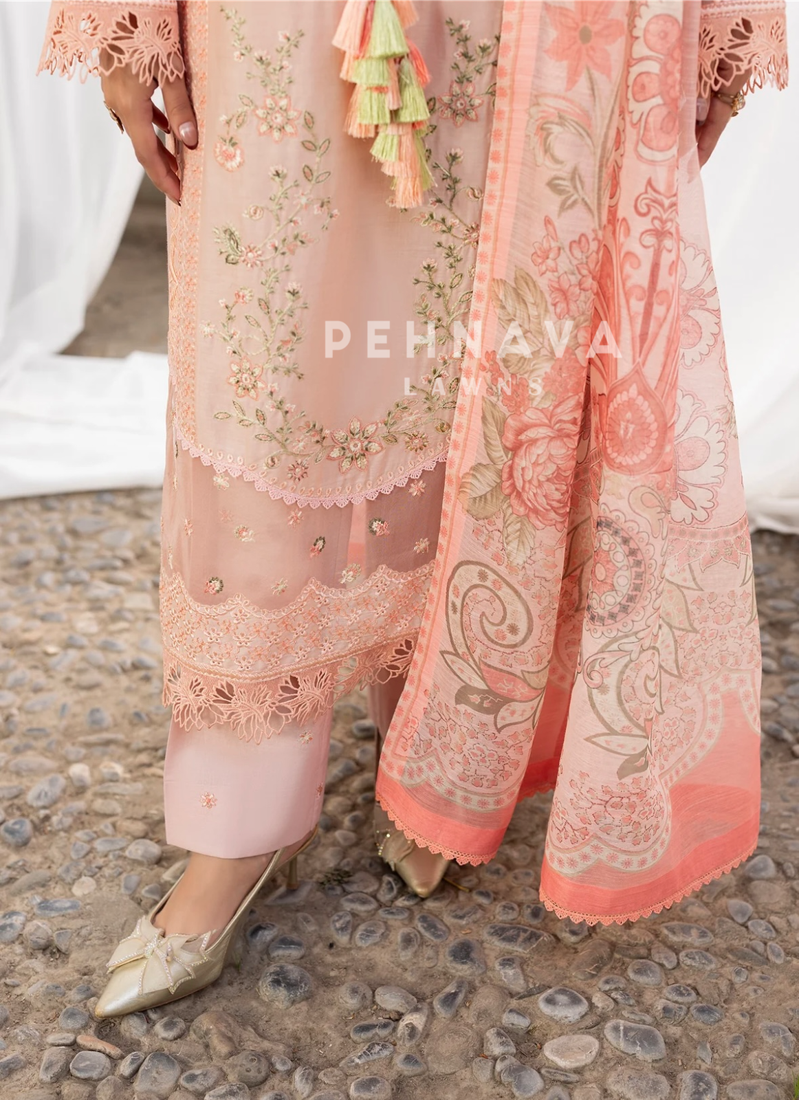Zarqun Premium Cotton Embroidered Ensemble