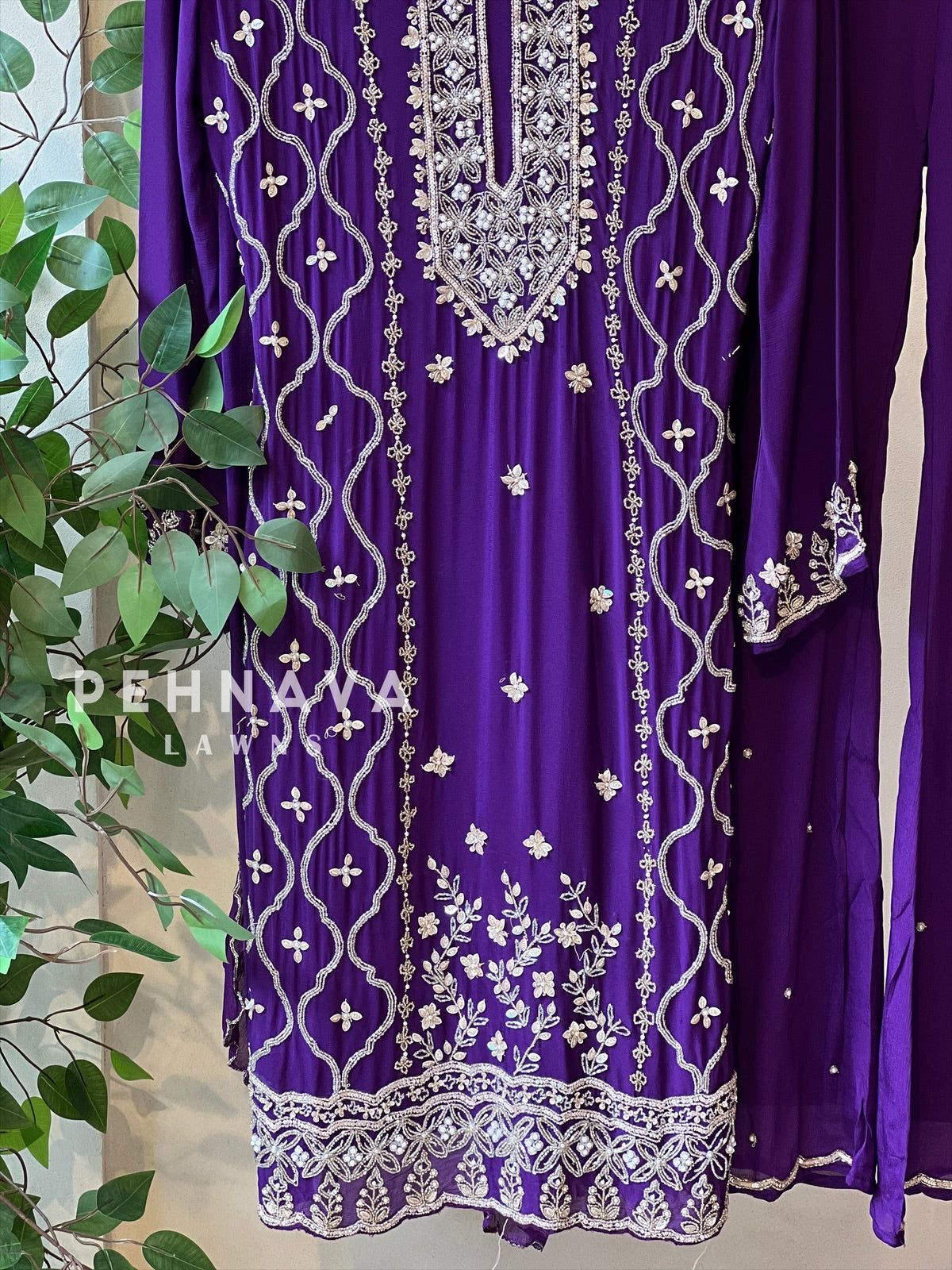 Heavily Handworked bottom with Pure Chiffon Dupata