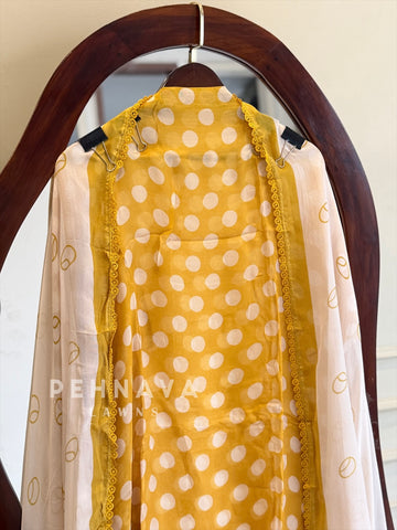 Polka Dot Unstitched Suit-3584