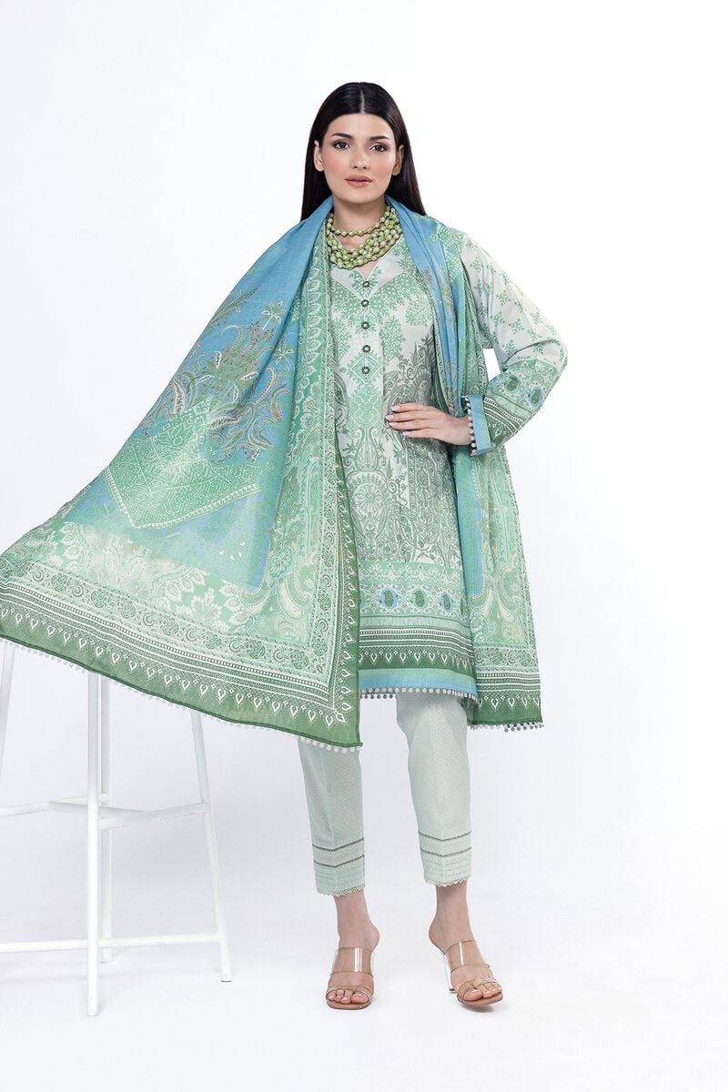 Khaadi Unstitched Printed Lawn suit-0122