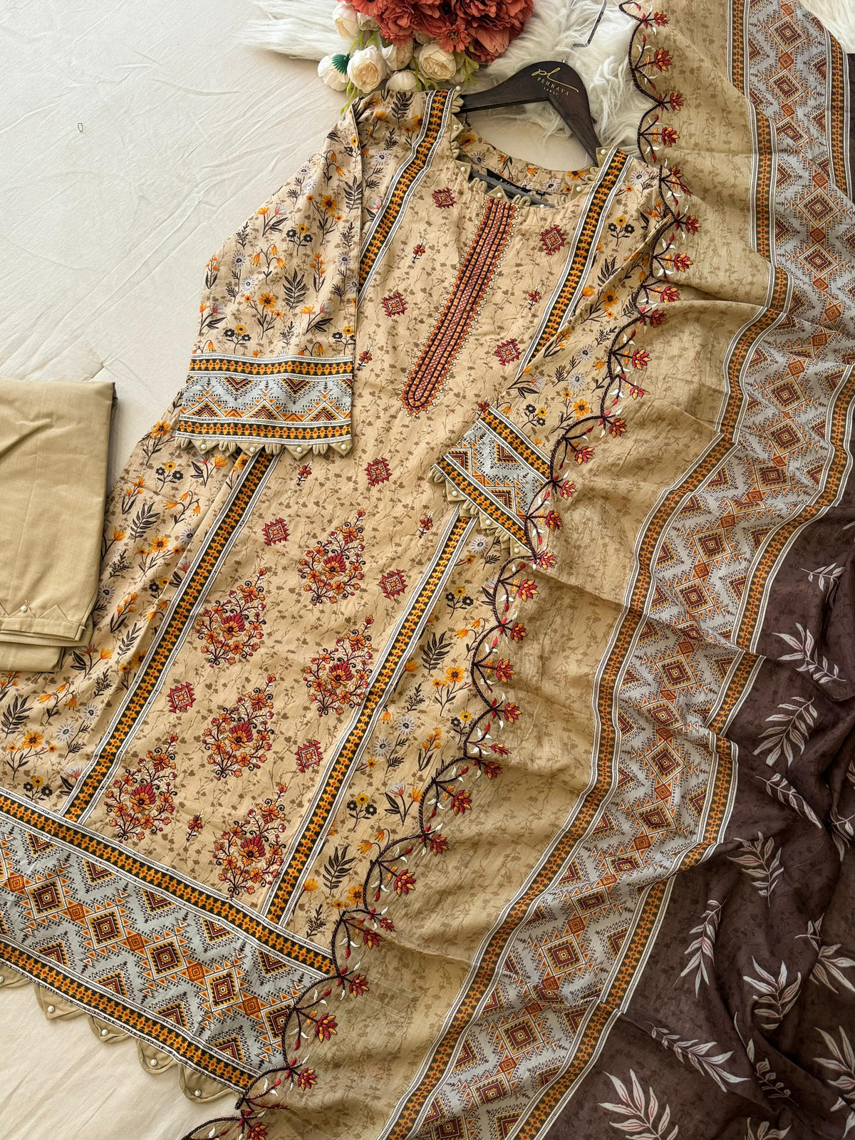 Casual Embroidered Pakistani Suit-7