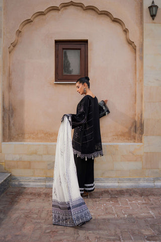 Azzal luxurious stitched embroidered suit - SABLE