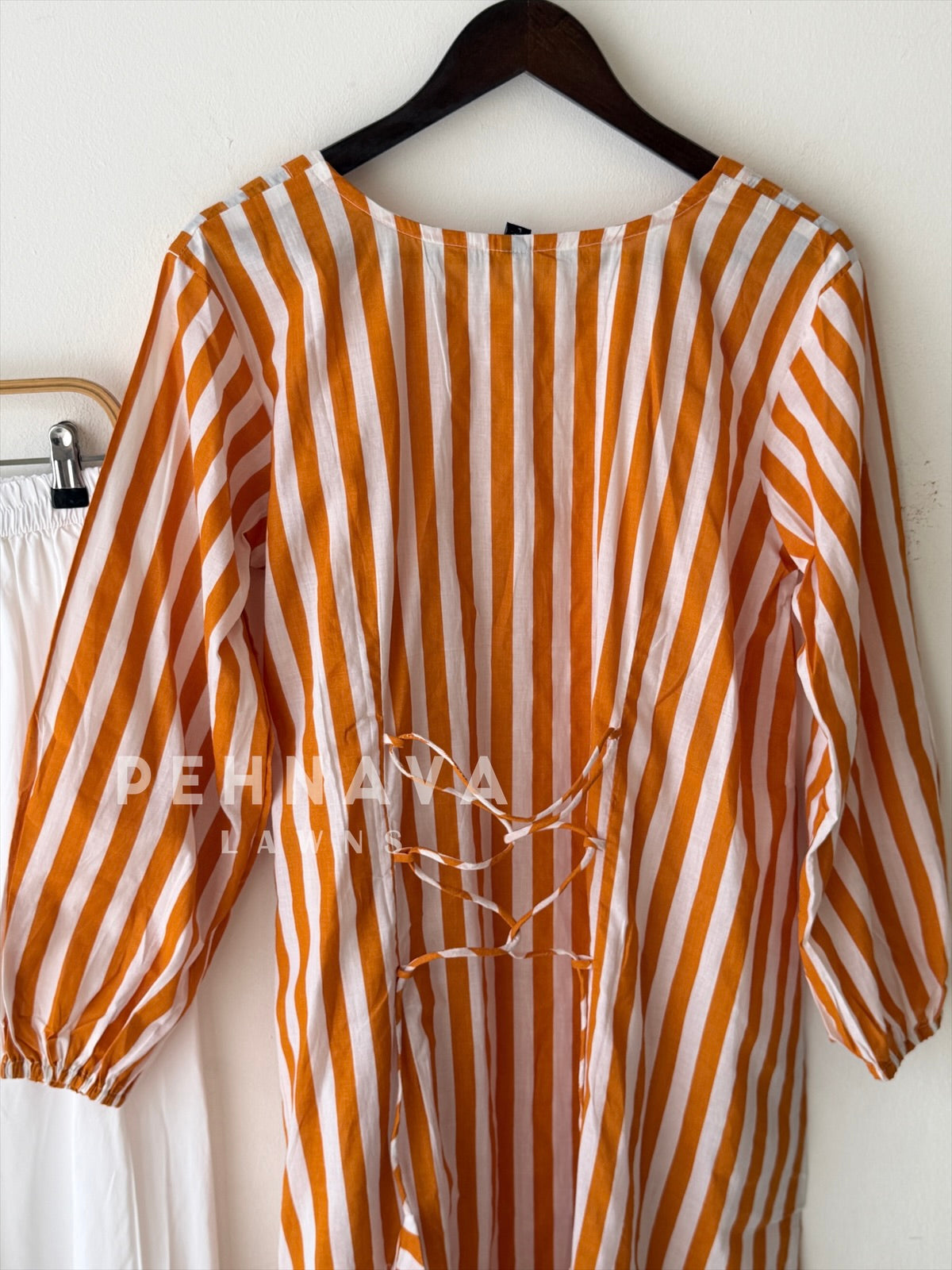 Back Tie-Up Striped Co-ord Set-cw 022
