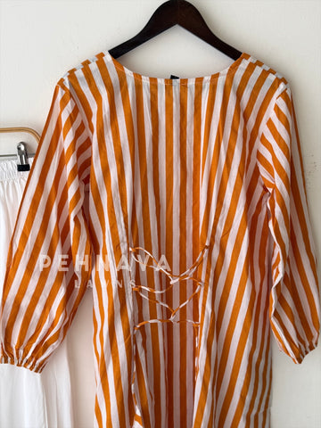 Back Tie-Up Striped Co-ord Set-cw 022